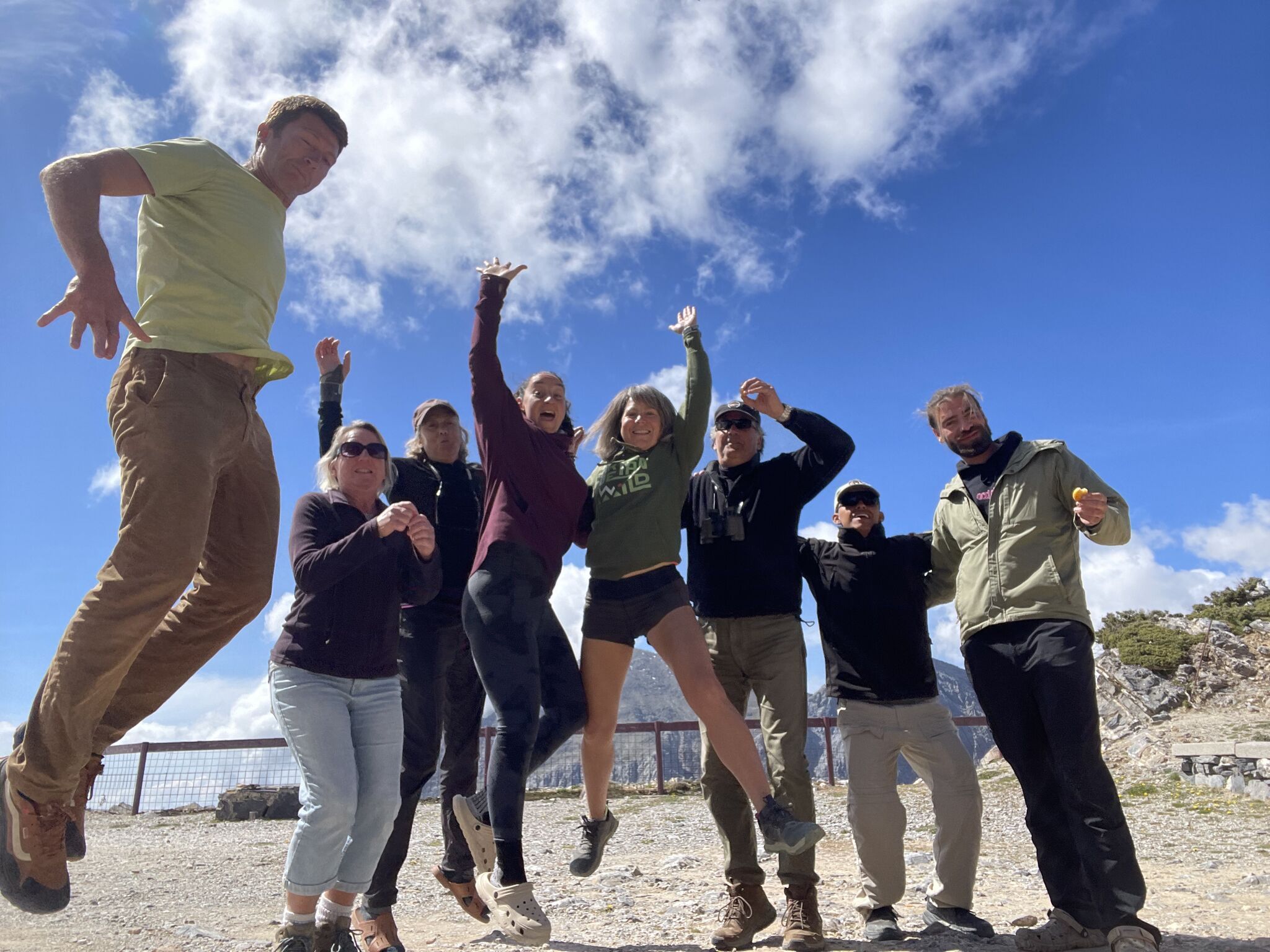 People jumping in a group