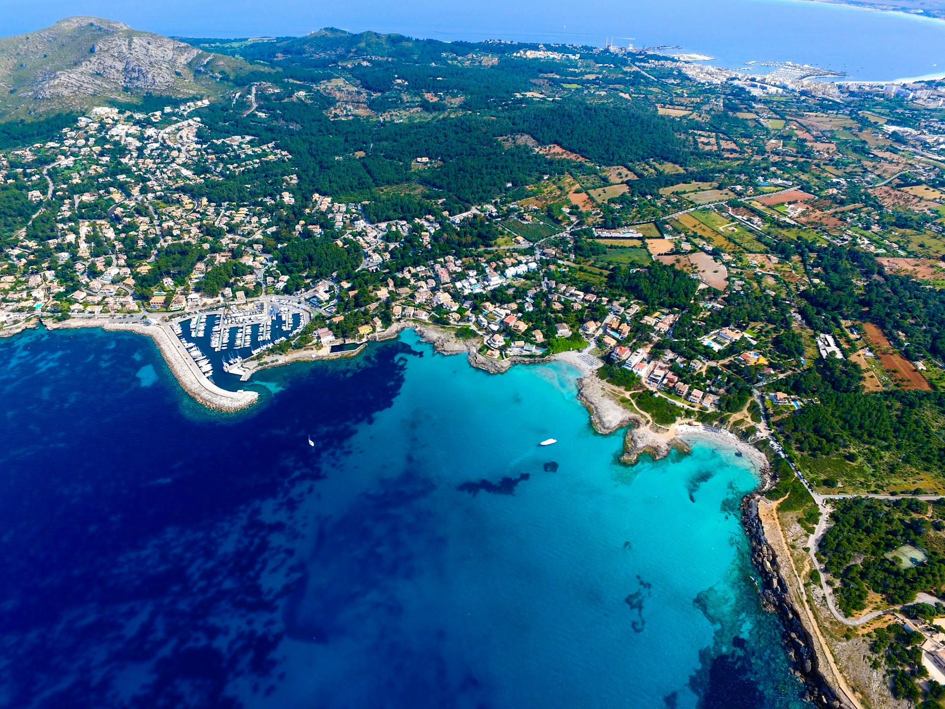 Mallorca Spain aerial view of Island